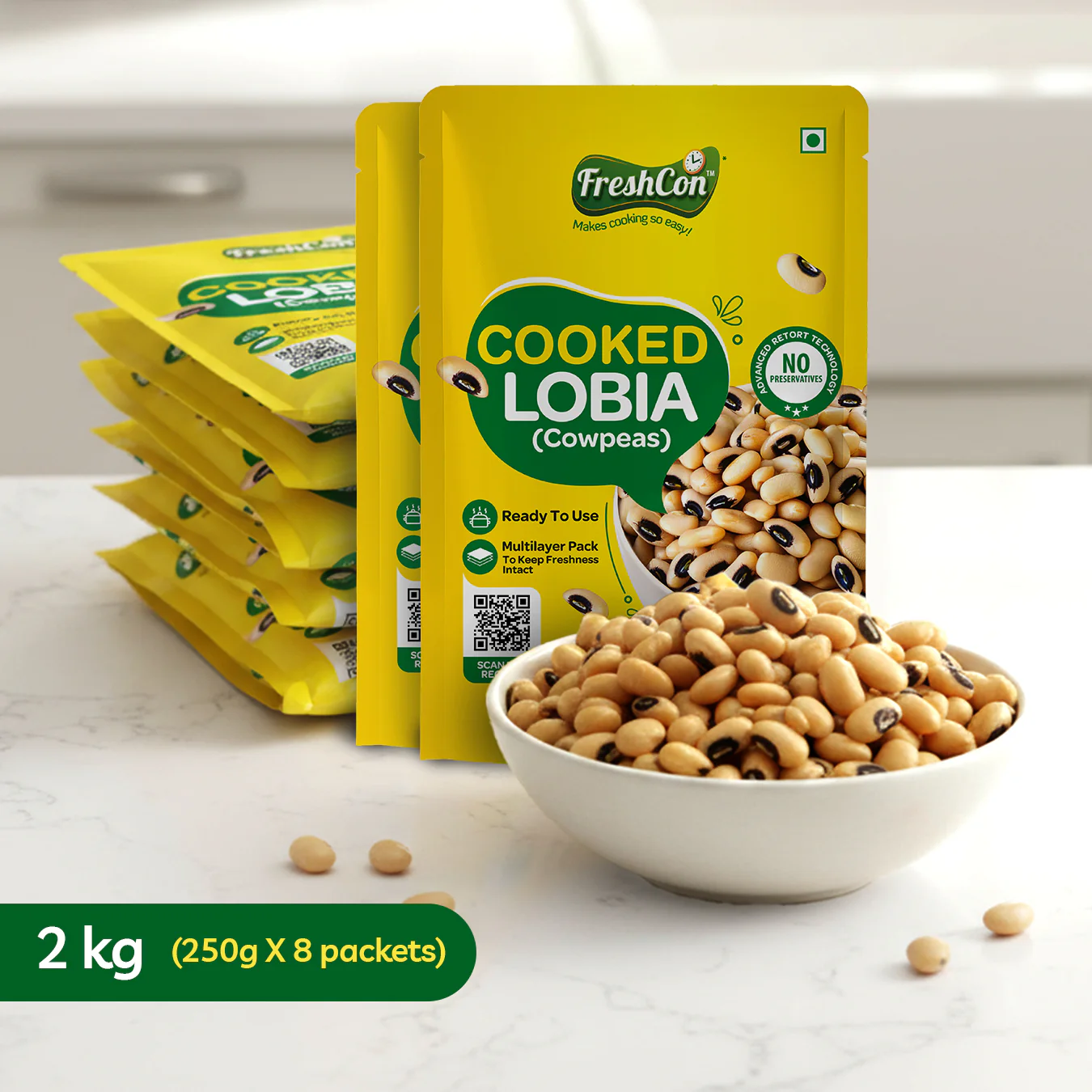 Pre-Cooked Lobia (Cowpeas) | Soaked & Boiled, Preservative Free | Ready To Use - Image 13
