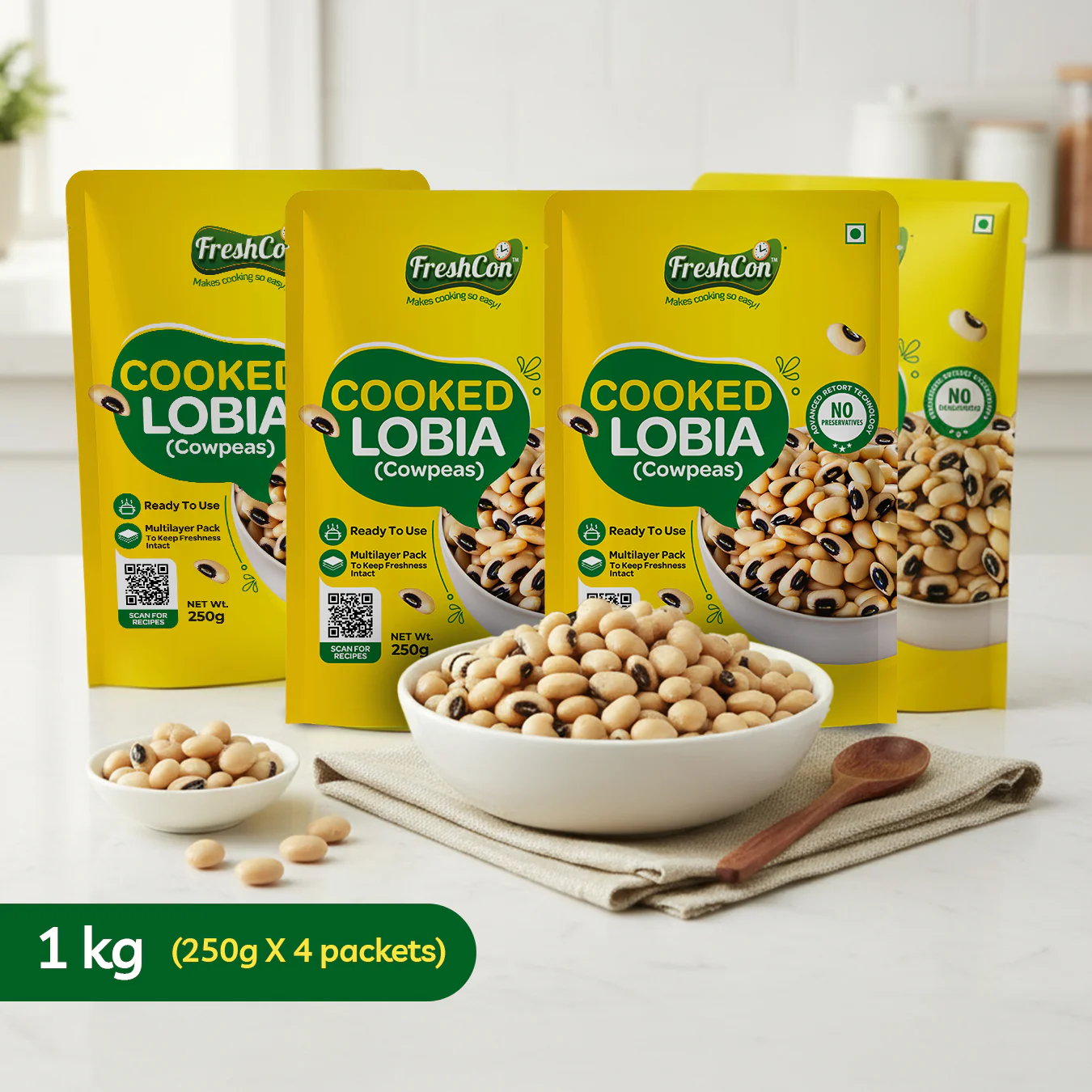 Pre-Cooked Lobia (Cowpeas) | Soaked & Boiled, Preservative Free | Ready To Use - Image 2