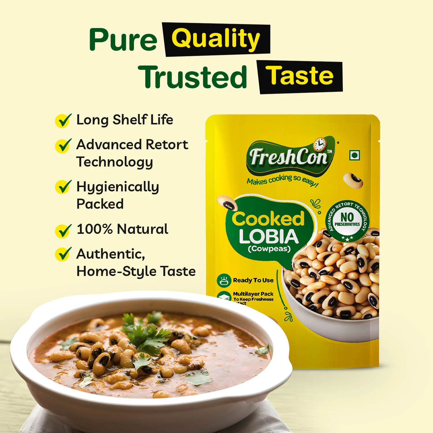Pre-Cooked Lobia (Cowpeas) | Soaked & Boiled, Preservative Free | Ready To Use - Image 4