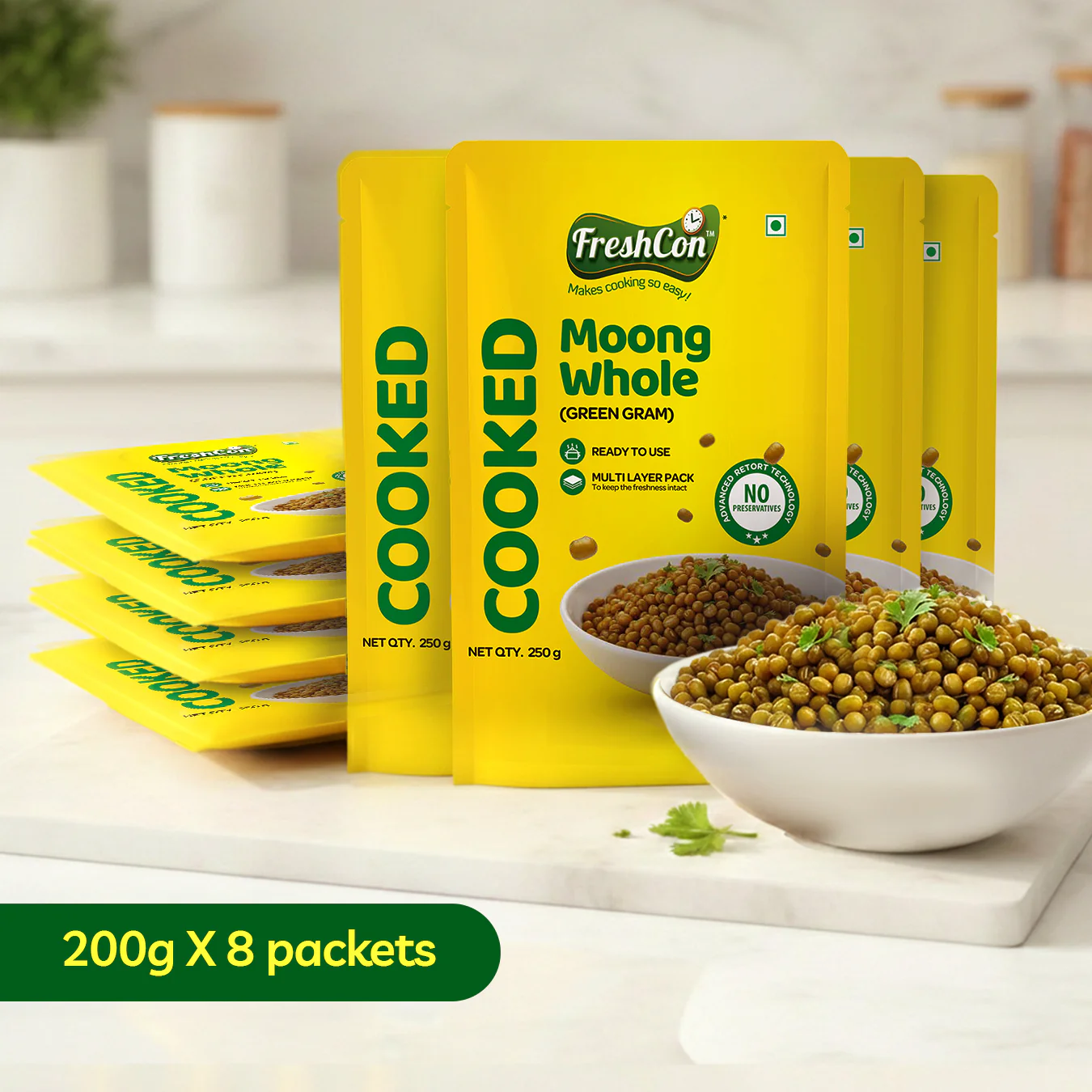 Ready-to-use Cooked Whole Moong (Green Gram) | No Preservatives - Image 9